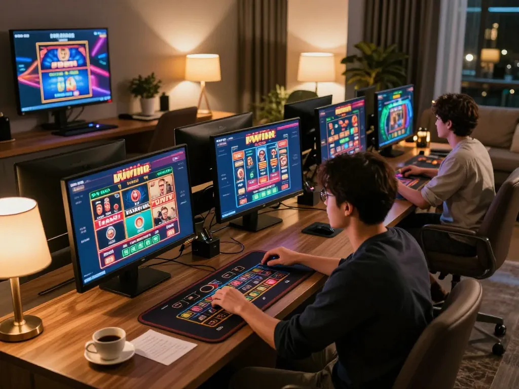 IWIN gaming scene showing a player engaging with online casino action.