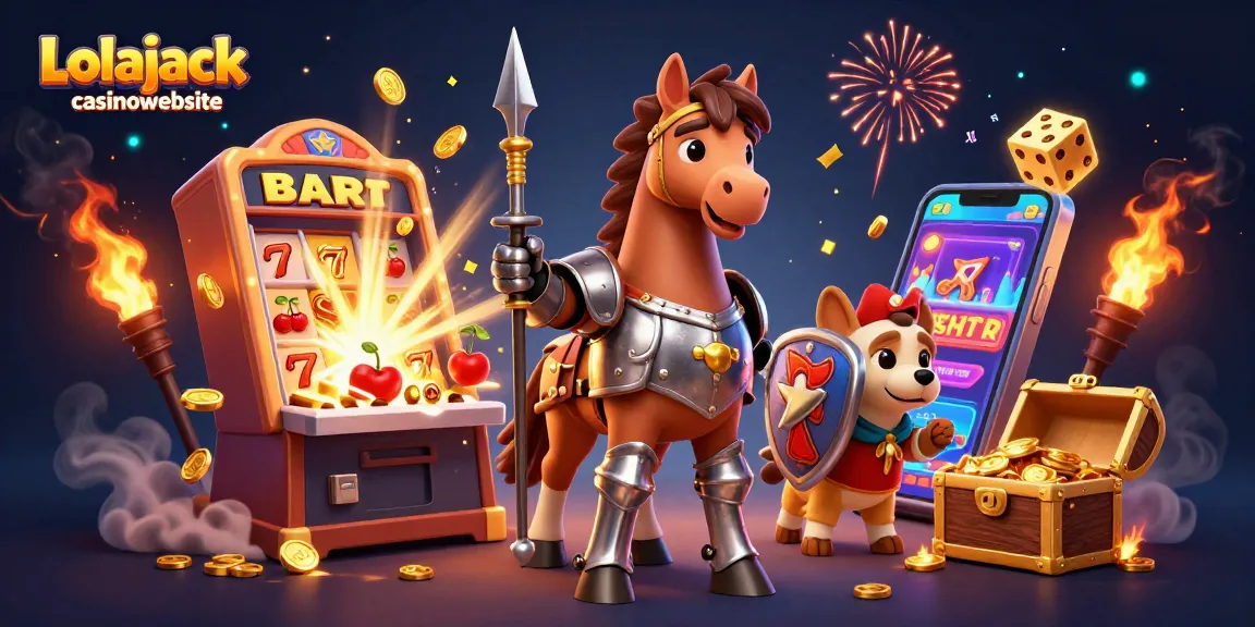 Experience excitement at the Lolajack casinowebsite with a vibrant 3D casino illustration.