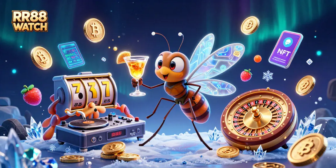 Engage with the thrilling RR88 WATCH experience featuring a frozen mosquito mascot and dynamic casino elements.