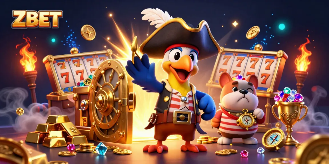 ZBET invites players to experience a vibrant 3D casino atmosphere with treasures and games.