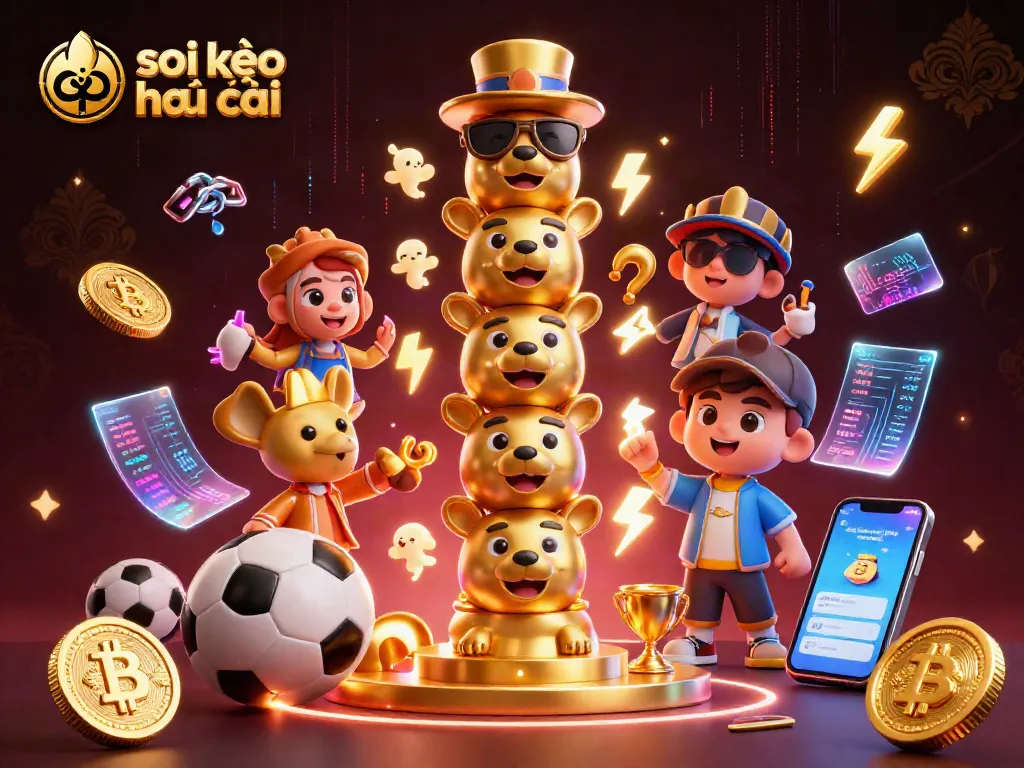 Engage in soi kèo nhà cái with animated characters in a vivid sports betting scene.