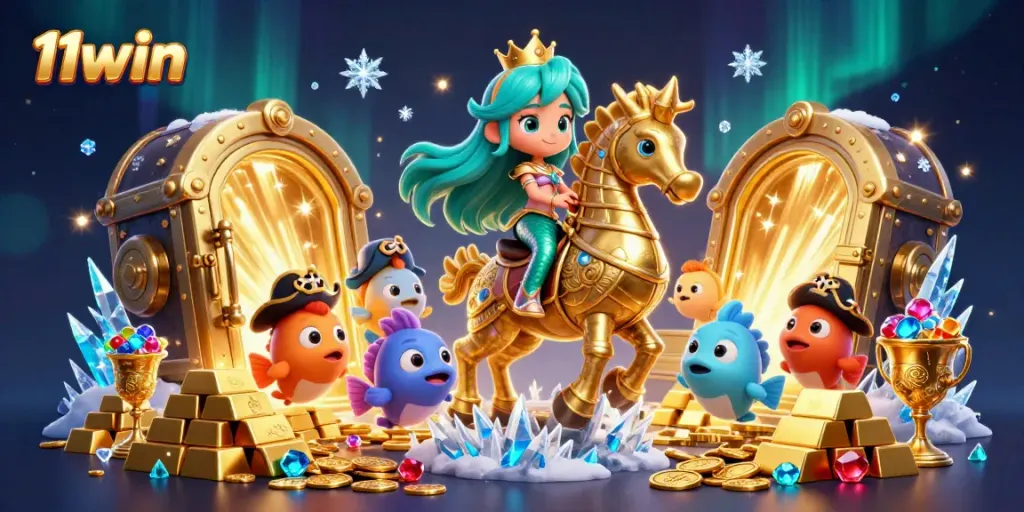 Engage in thrilling adventures with 11win, featuring mermaid princess and treasure elements.