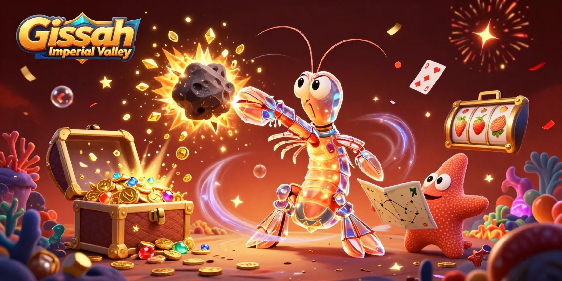 Experience the thrill of Gissah Imperial Valley with a vibrant casino-themed illustration.