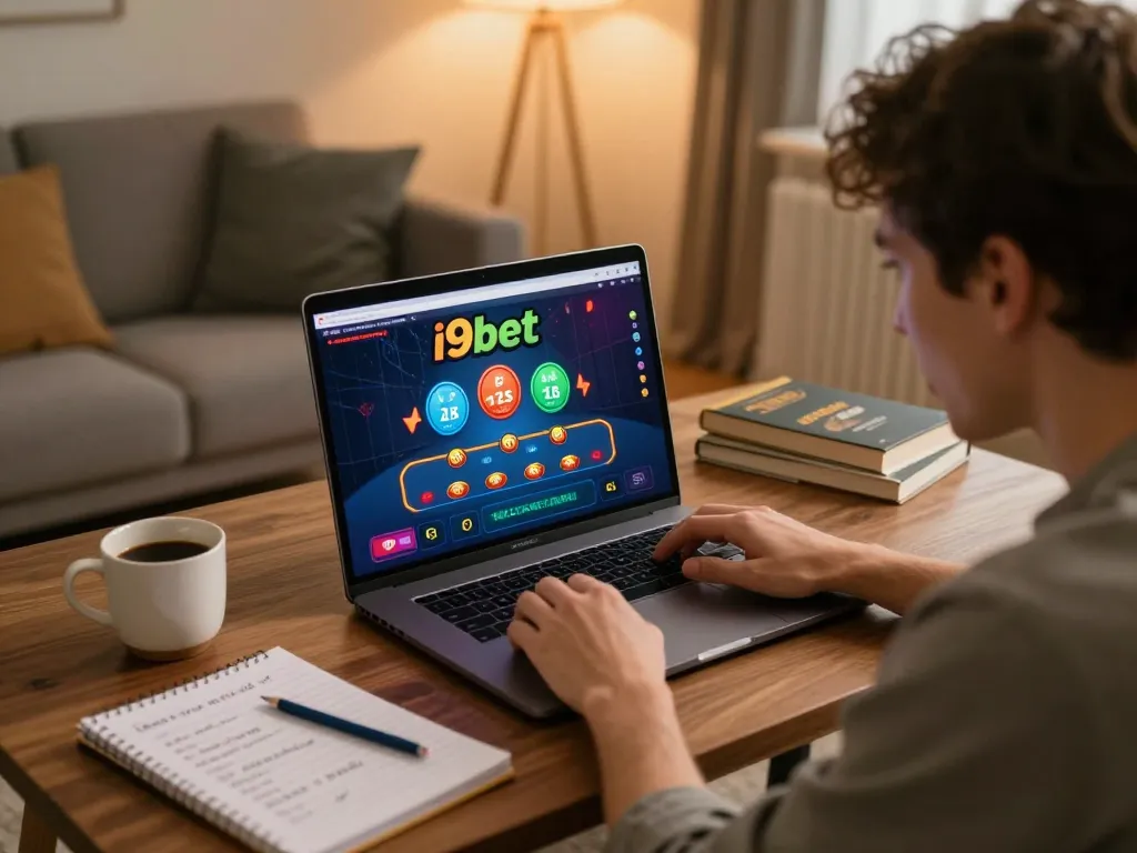 Engaging with the i9bet interface while making strategic bets at home.