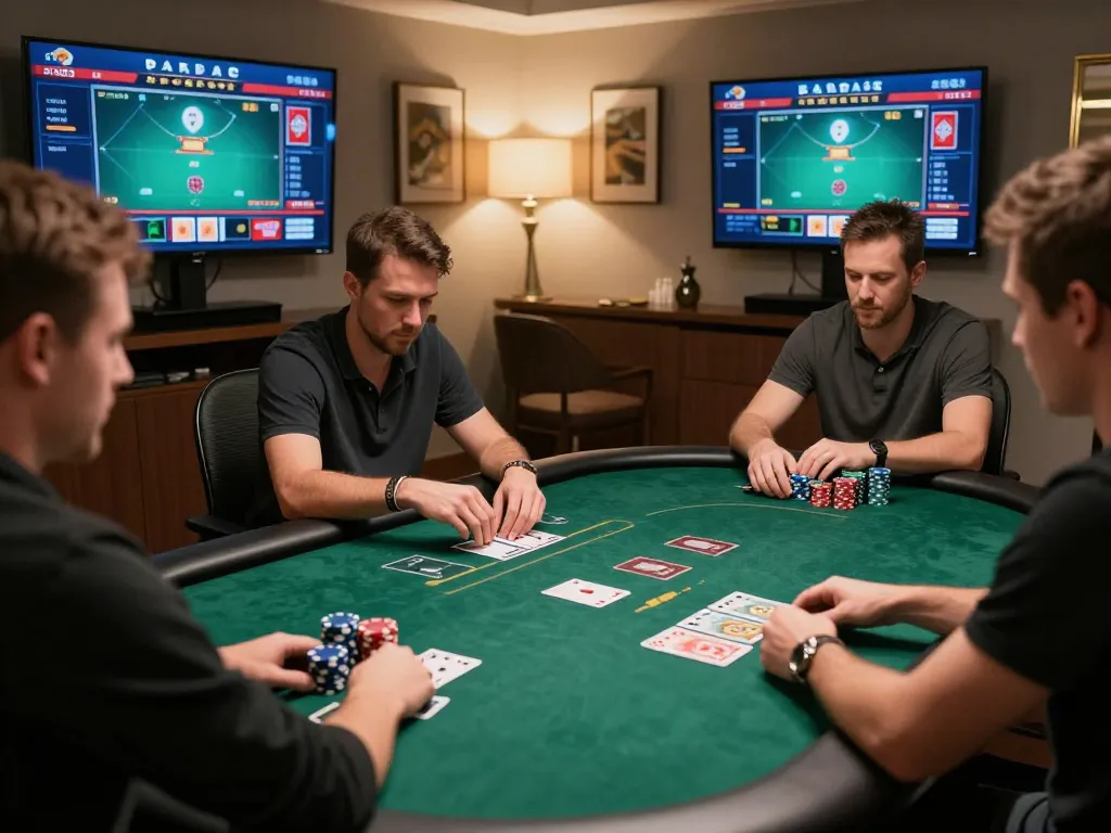 Cá cược Lu88 with players participating in an online poker game, showcasing high engagement and excitement.