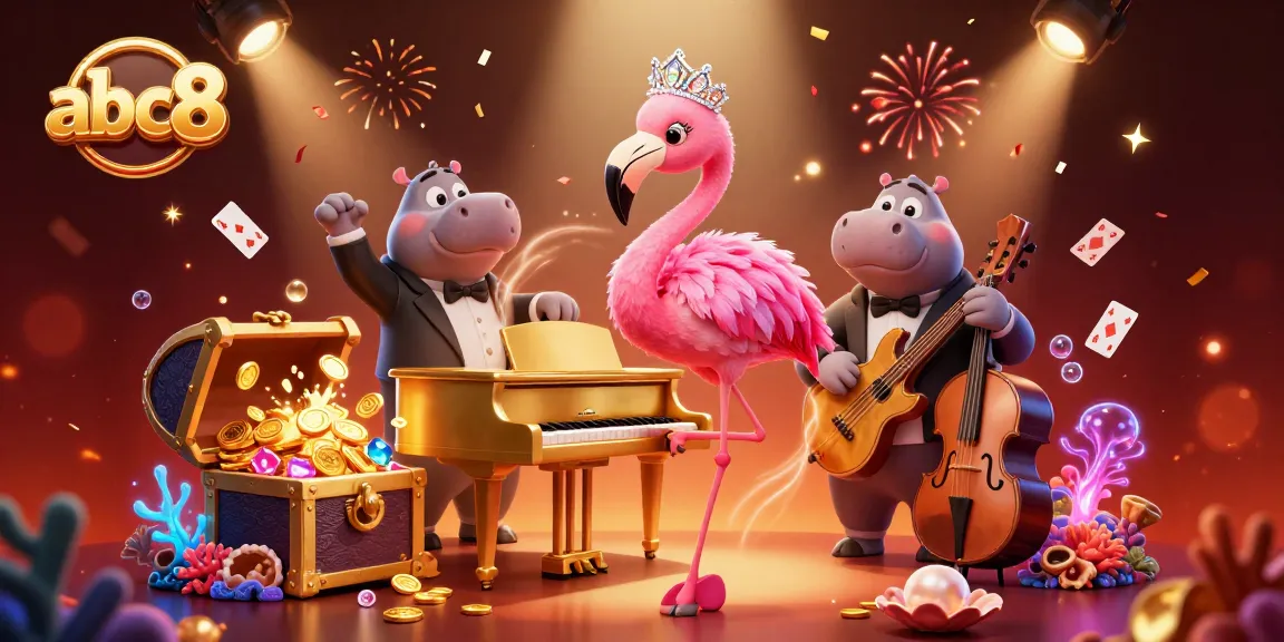 Experience the vibrant world of abc8 with lively casino games and whimsical characters in a unique setting.