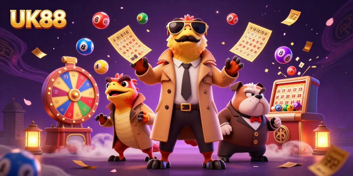 Experience UK88: Cartoon raptors sneak into a casino, animated lottery excitement surges!