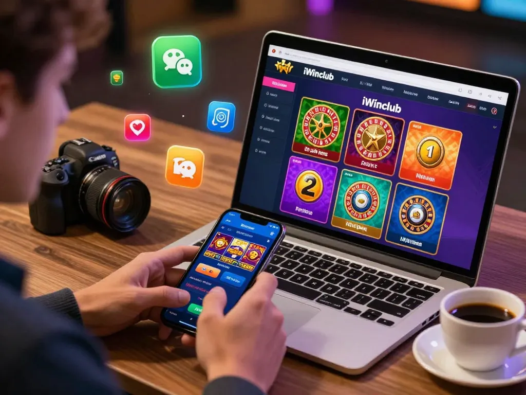 Engaged player exploring iWinclub's thrilling online gaming options on mobile.
