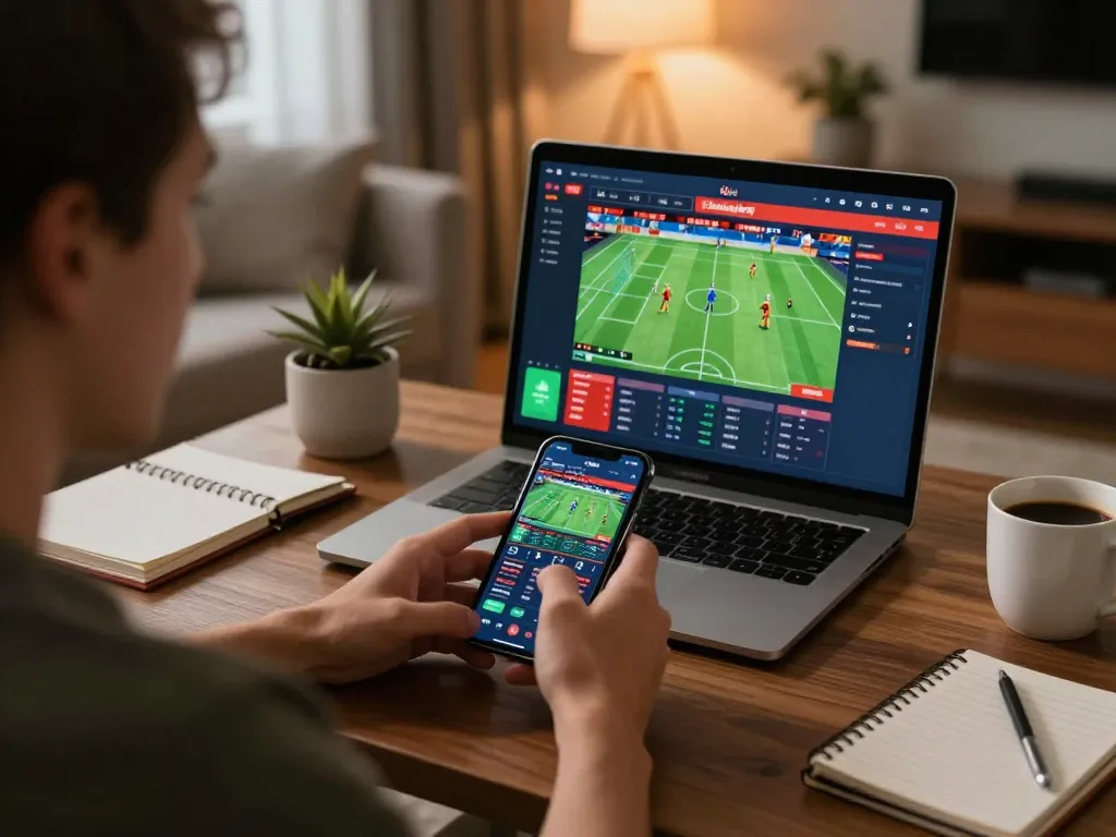 sin88 betting app engagement on mobile in cozy home setting, highlighting interactive features