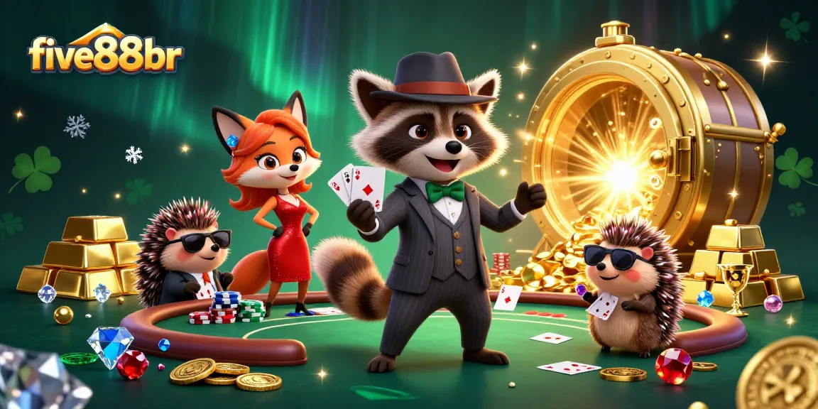 Engage with the exciting world of five88br as characters revel in poker and gold treasures.