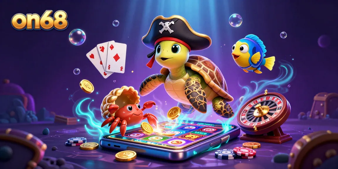 Experience thrilling gaming adventures with on68 featuring vibrant slot machines, pirate characters, and underwater treasures.